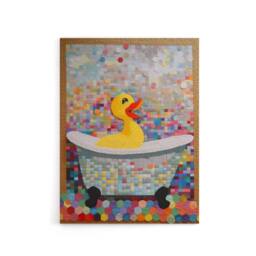 "Artery8 Rubber Duck Bath Time Bathroom Nursery Canvas Wall Art Print - Size: W18"" x H24""" - thumbnail 1