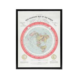 "Artery8 Map Gleason 1892 World Time Framed Canvas Wall Art Print - Size: W12"" x H16""" - thumbnail 1