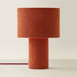 ValueLights Ash Warm Rust Full Fabric Boucle Table Lamp in Burnt Orange - thumbnail 6
