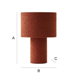 ValueLights Ash Warm Rust Full Fabric Boucle Table Lamp in Burnt Orange - thumbnail 7
