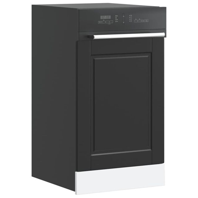 Berkfield Home Dishwasher Panel Porto Black 45x1, 5x67 cm Engineered Wood - image 1