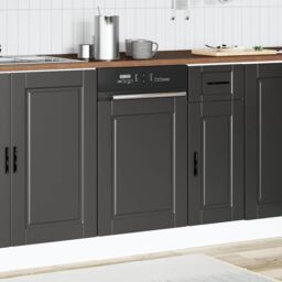 Berkfield Home Dishwasher Panel Porto Black 45x1, 5x67 cm Engineered Wood - thumbnail 3
