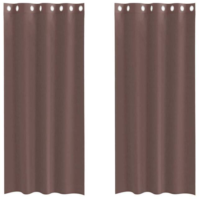 Berkfield Home Voile Curtains with Grommets 2 pcs Brown 140x245 cm - image 1
