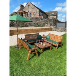 Charles Taylor Nine Seater Balmoral Deluxe Garden Furniture Set - Fully Assembled in Light Brown - thumbnail 5