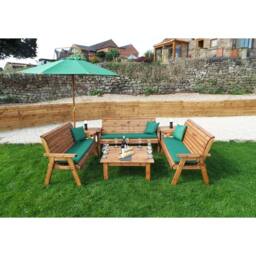 Charles Taylor Nine Seater Balmoral Deluxe Garden Furniture Set - Fully Assembled in Light Brown - thumbnail 4