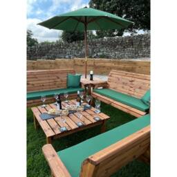 Charles Taylor Nine Seater Balmoral Deluxe Garden Furniture Set - Fully Assembled in Light Brown - thumbnail 3
