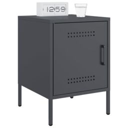 Berkfield Home Bedside Cabinets 2 pcs Anthracite 36x39x50.5 cm Steel in Black - thumbnail 3