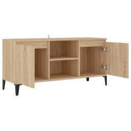 Berkfield Home TV Cabinet with Metal Legs Sonoma Oak 103.5x35x50 cm in Light Tan - thumbnail 7