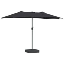 Berkfield Home Garden Parasol Folding Black 385 x 209 x 244 cm Fabric - thumbnail 6