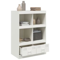 Berkfield Home Highboard White 67x39x95 cm Steel - Size: 67 x 39 x 95 cm - thumbnail 5