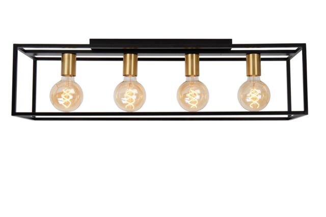 Lucide 'RUBEN' Dimmable Stylish Indoor Decor Bar Flush Ceiling Light 4xE27 in Black - image 1