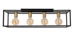 Lucide 'RUBEN' Dimmable Stylish Indoor Decor Bar Flush Ceiling Light 4xE27 in Black - thumbnail 2
