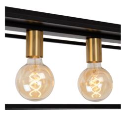 Lucide 'RUBEN' Dimmable Stylish Indoor Decor Bar Flush Ceiling Light 4xE27 in Black - thumbnail 5