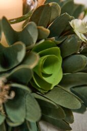 Dibor Set of 2 Floral Green Table Decoration Candle Holders Dia16cm - Size: Small - thumbnail 5