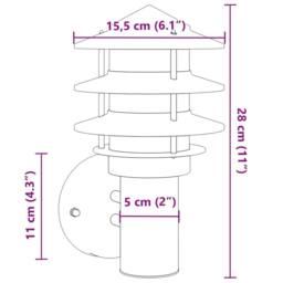 Berkfield Home Outdoor Wall Lights 2pcs Silver Stainless Steel - thumbnail 7
