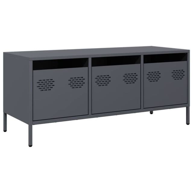 Berkfield Home TV Cabinet Anthracite 101.5x39x43.5 cm Cold-rolled Steel in Charcoal - image 1