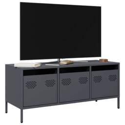 Berkfield Home TV Cabinet Anthracite 101.5x39x43.5 cm Cold-rolled Steel in Charcoal - thumbnail 2