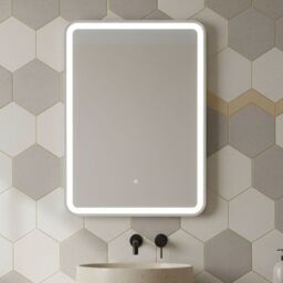 Balterley Rectangular Framed LED Mirror with Demister, 700x500mm - Chrome in Silver - thumbnail 9