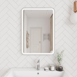 Balterley Rectangular Framed LED Mirror with Demister, 700x500mm - Chrome in Silver - thumbnail 2