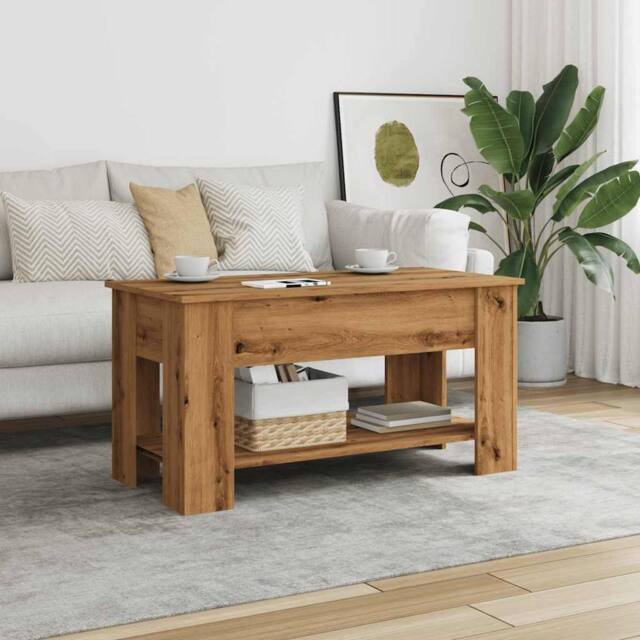 Berkfield Home Modern Coffee Table Artisan Oak 101x49x52 cm Engineered Wood in Brown - Size: 101 x 49 x 52 cm