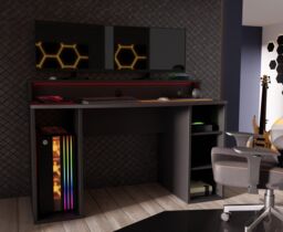 Furniture To Go Loadout Black Gaming Desk with Colour Changing LED - thumbnail 5