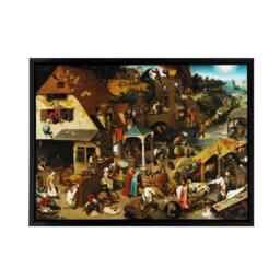 "Artery8 Pieter Bruegel The Elder Dutch Proverbs Framed Canvas Wall Art Print - Size: W12"" x H16""" - thumbnail 1