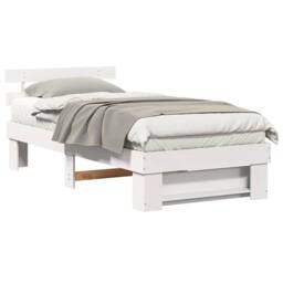 Berkfield Home Traditional with Headboard White 80 x 200 cm Solid pine wood - thumbnail 1