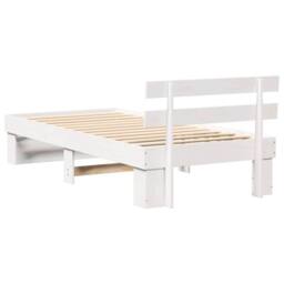 Berkfield Home Traditional with Headboard White 80 x 200 cm Solid pine wood - thumbnail 7