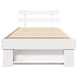 Berkfield Home Traditional with Headboard White 80 x 200 cm Solid pine wood - thumbnail 5