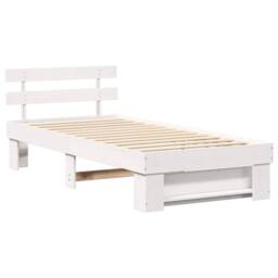 Berkfield Home Traditional with Headboard White 80 x 200 cm Solid pine wood - thumbnail 3