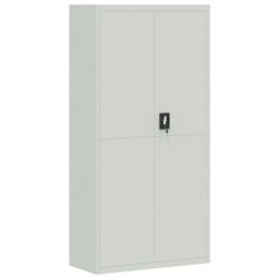Berkfield Home File Cabinet Light Grey 90x40x180 cm Steel - Size: 90 x 40 x 180 cm - thumbnail 2