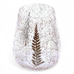 Serenityy Natural Floral Glass Large Bowl Candle Holder Pino 15x12cm in Brown - Size: 15x12 cm - thumbnail 1