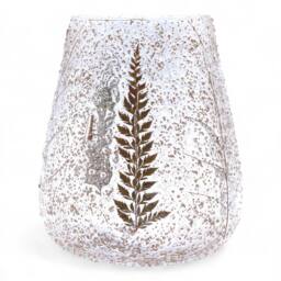 Serenityy Natural Floral Glass Large Bowl Candle Holder Pino 15x12cm in Brown - Size: 15x12 cm - thumbnail 9