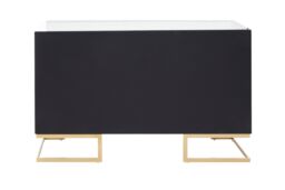 Orsina Classic Mirrored Drawer Chest, Brass Finish 6 Drawer Chest, Storage Cabinet, Metallic Chest, Delivered Fully Assembled in White - thumbnail 4