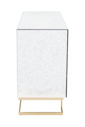 Orsina Classic Mirrored Drawer Chest, Brass Finish 6 Drawer Chest, Storage Cabinet, Metallic Chest, Delivered Fully Assembled in White - thumbnail 3