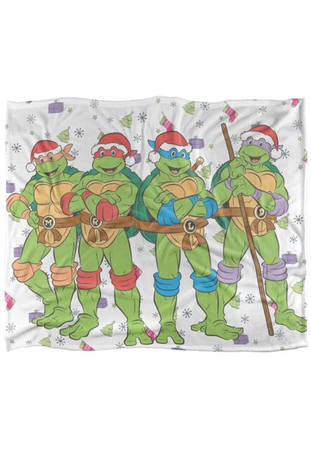 Teenage Mutant Ninja Turtles TMNT Holiday Heroes Silky Touch Super Soft Throw Blanket 152 X 127 cm in White - image 1