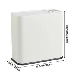 EONLION 16L Bathroom Bin Push Lid Top Dust Bin in White - Size: 100 cm - thumbnail 2