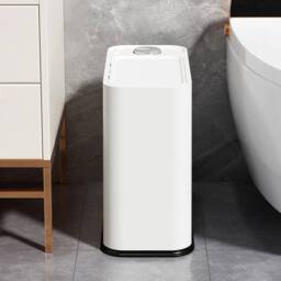 EONLION 16L Bathroom Bin Push Lid Top Dust Bin in White - Size: 100 cm - thumbnail 5