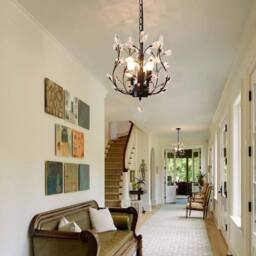 NIVOR Vintage Black 3-Light K9 Crystal Chandelier Ceiling Pendant Lamp E14 - thumbnail 5