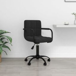 Berkfield Home Swivel Office Chair Black Velvet - thumbnail 1