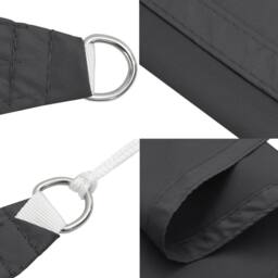 Berkfield Home Sun Shade Sail Anthracite 2x2x2 m 100% Polyester Oxford in Dark Grey - thumbnail 6