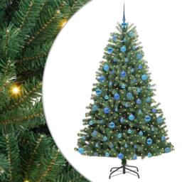 Berkfield Home Artificial Hinged Christmas Tree Green 180 cm PVC & Metal - thumbnail 2