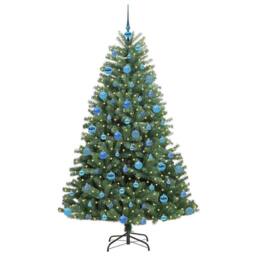 Berkfield Home Artificial Hinged Christmas Tree Green 180 cm PVC & Metal - thumbnail 3