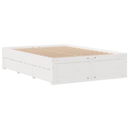 Berkfield Home Bed Frame without Mattress with Drawers White 140x200 cm Solid Wood Pine - thumbnail 3