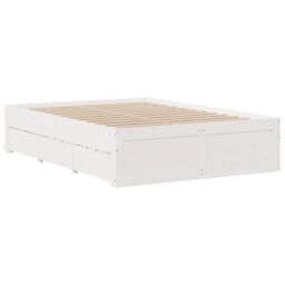 Berkfield Home Bed Frame without Mattress with Drawers White 140x200 cm Solid Wood Pine - thumbnail 6