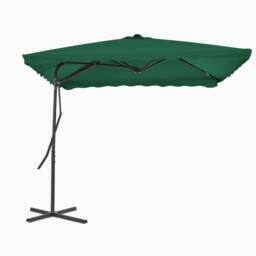 Berkfield Home Outdoor Parasol with Steel Pole 250x250 cm Green - thumbnail 2