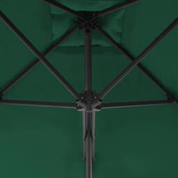 Berkfield Home Outdoor Parasol with Steel Pole 250x250 cm Green - thumbnail 4