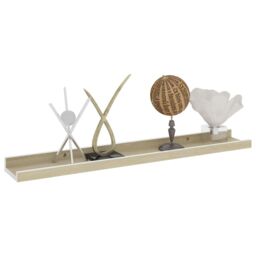 Berkfield Home Wall Shelves 2 pcs White & Sonoma Oak 60x9x3 cm - Size: 60 x 9 x 3 cm - thumbnail 3