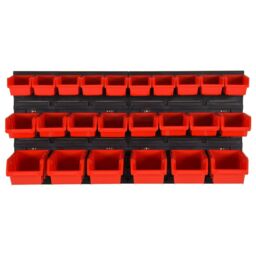Berkfield Home 26 Piece Workshop Shelf Set Red & Black 77x39cm Polypropylene - Size: 77x39 cm - thumbnail 2