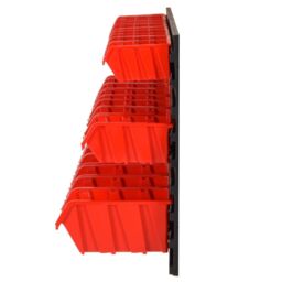 Berkfield Home 26 Piece Workshop Shelf Set Red & Black 77x39cm Polypropylene - Size: 77x39 cm - thumbnail 3